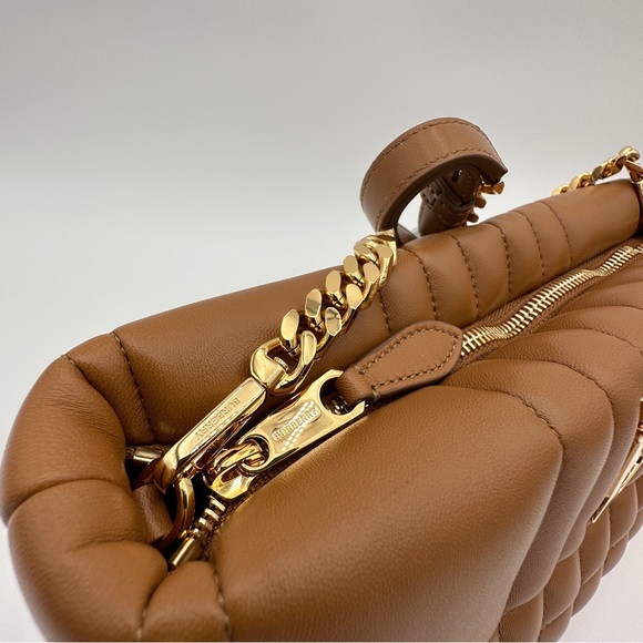 BURBERRY - LOLA SMALL QUILTED CROSSBODY BAG MAPLE BROWN - Picture 10 of 16